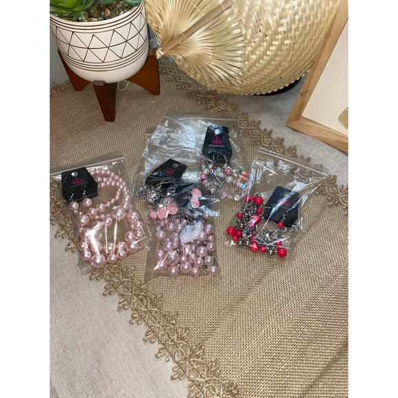 NWT 6 Pink Silver Paparazzi Necklaces with Matching Earrings Jewelry Sets Lot - Picture 7 of 8